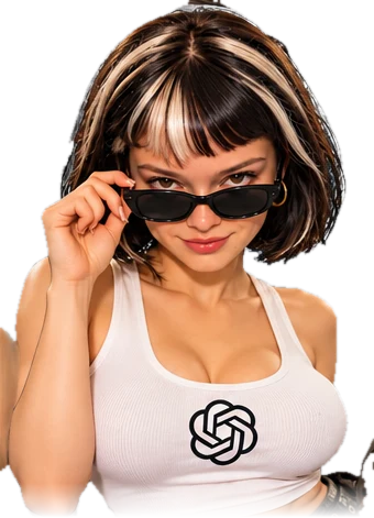 Chatdia lowering her sunglasses